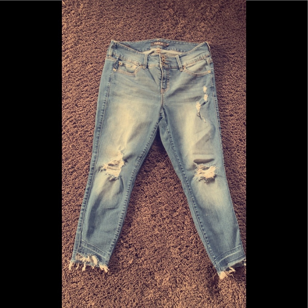 Torrid distressed high rise jeggings 14